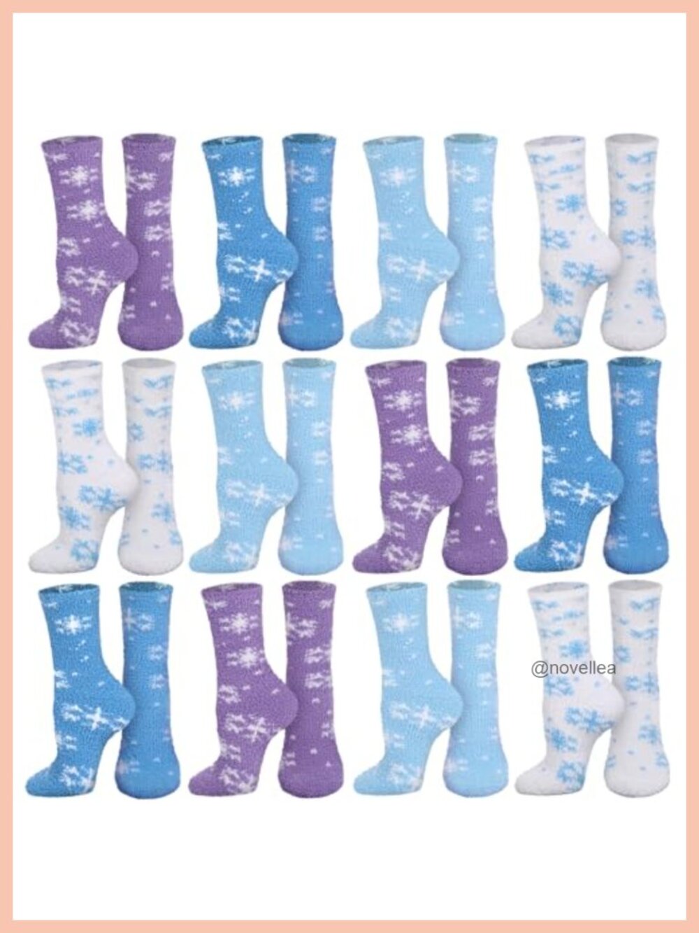 Winter Fuzzy Socks Women Warm Fluffy Slipper Socks 12 Pairs